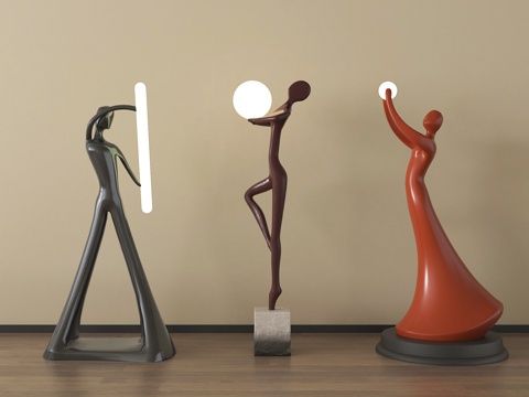 现代雕塑摆件 人形雕塑su模型