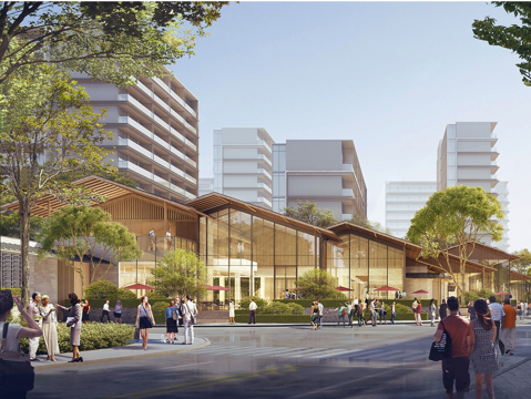 现代社区活动中心建筑 社区服务中心 办公建筑su模型