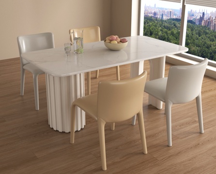 现代简约餐桌椅 餐桌椅组合su模型