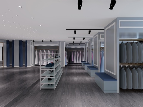  现代影楼婚纱店3d模型 