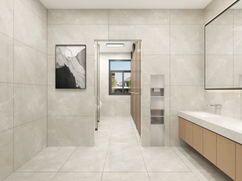  卫生间 公共卫生间3d模型 