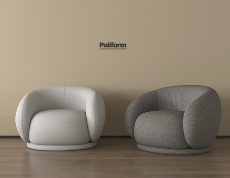 现代单人沙发 休闲沙发 布艺su模型