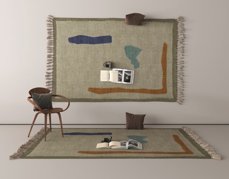 现代地毯 方形地毯 客厅地毯 酒店地毯su模型