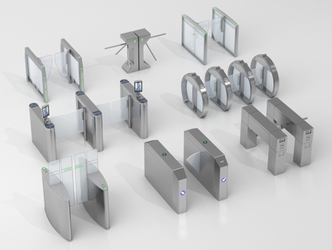 现代门禁闸机 自动门 感应门 闸门 门禁机su模型