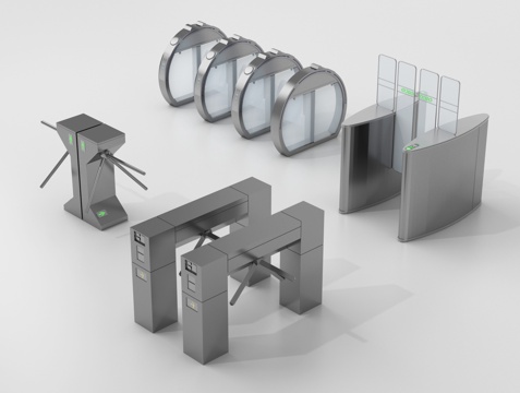  现代门禁闸机 自动门 感应门 闸门 门禁机3d模型 