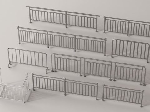  现代栏杆 护栏围栏 铁艺栏杆 扶手3d模型 