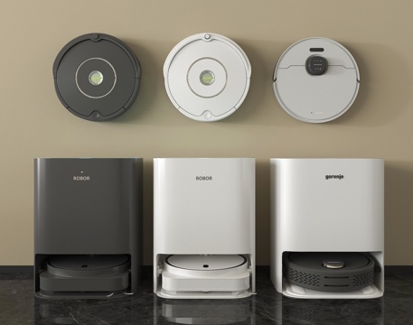 现代扫地机器人 自动扫地机su模型