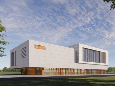 现代社区活动中心建筑 社区服务中心 办公建筑su模型