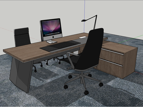 现代办公桌椅su模型