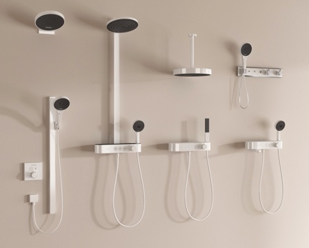 现代花洒组合 淋浴花洒 卫浴小件su模型