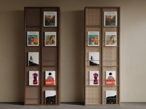 中古风书柜 书架su模型