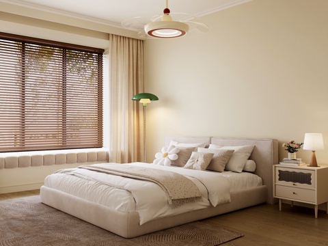 现代卧室 儿童床su模型