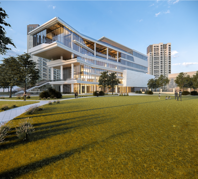 现代社区活动中心建筑 社区服务中心 办公建筑su模型