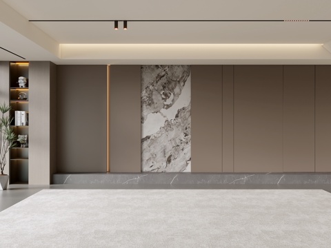 意式客厅 现代客厅 沙发背景墙 沙发背景su模型