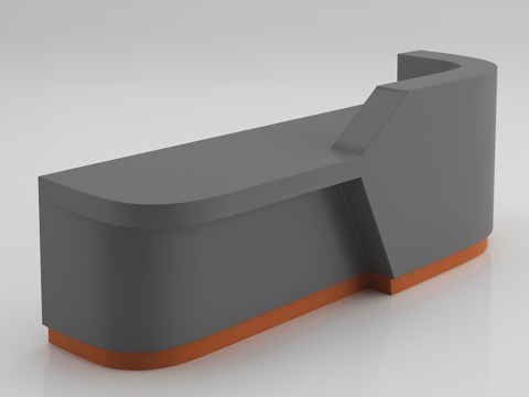  现代办公室 办公前台 接待前台 招待台 灰色烤漆前台灰底图3d模型 