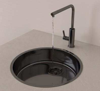 现代水槽 不锈钢水槽 洗菜池 水龙头su模型