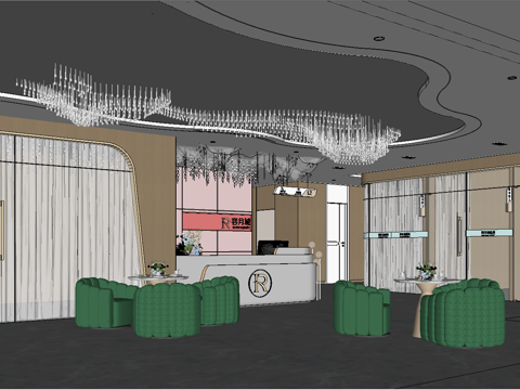 网红医美月子中心美容院全案su模型