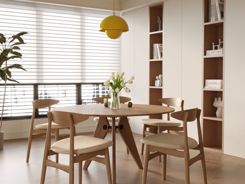 法式餐厅 餐桌椅 餐边柜 边柜 吊灯su模型