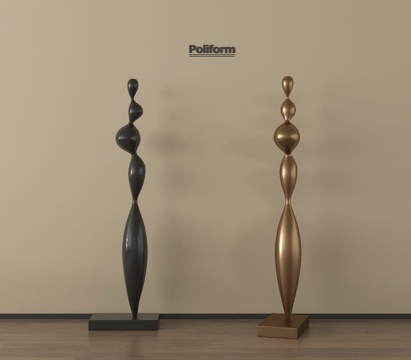 现代抽象雕塑 落地摆件su模型