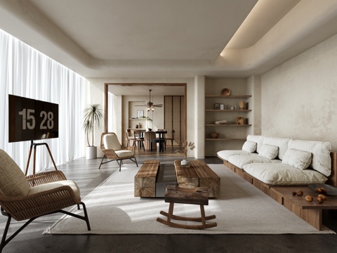  侘寂客餐厅3d模型 