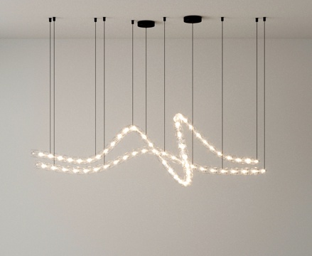  现代吊灯 线性吊灯3d模型 