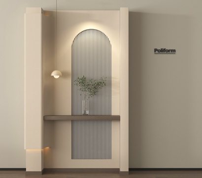 现代奶油隔断 玄关屏风隔断su模型