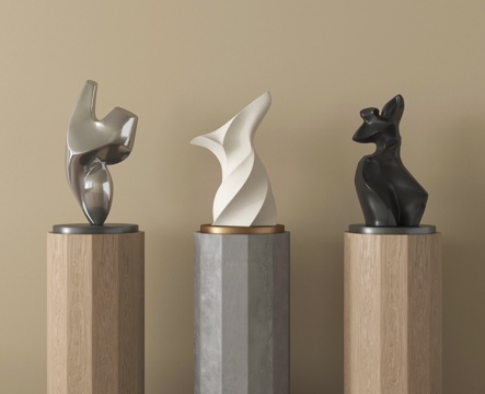 现代雕塑摆件 抽象雕塑su模型