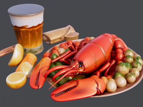 波士顿大虾和啤酒组合su模型