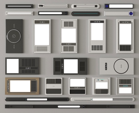 现代浴霸组合 集成浴霸 线性浴霸 排风取暖器 风暖机 排气扇su模型