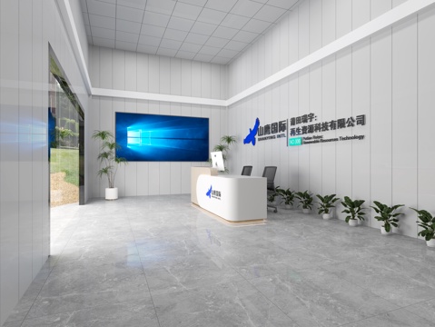  前台接待 前台 前台桌椅3d模型 