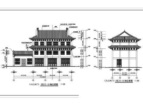 商业仿古建筑歇山斗拱全套CAD施工图集cad施工图