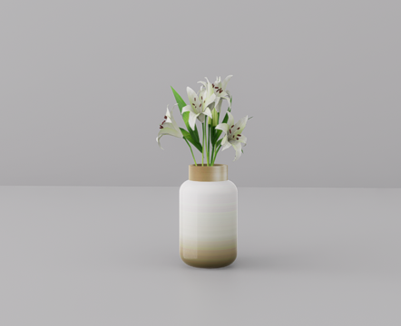 花瓶花卉su模型