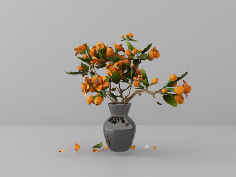 花卉摆件su模型