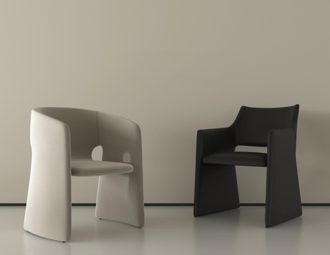 现代休闲椅  单椅 布艺su模型