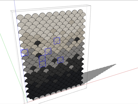 扇形渐变景墙su模型