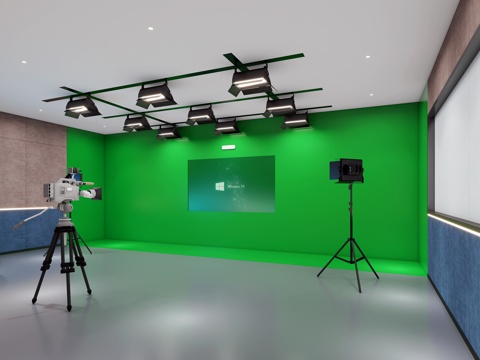  现代虚拟录播室直播间3d模型 