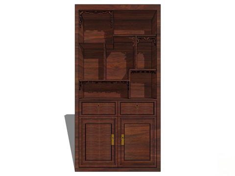 储物柜 边柜 斗柜 实木储物柜 装饰柜su模型