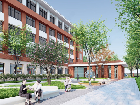 现代校园景观  校园建筑su模型