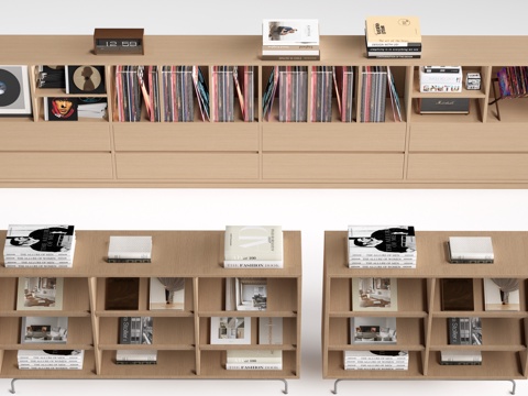 现代装饰柜 矮柜 储物柜 边柜 置物架su模型