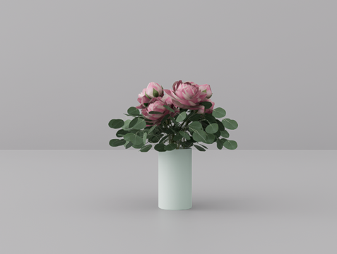 花卉摆件su模型