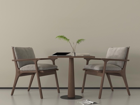 中古风休闲桌椅   洽谈桌椅   咖啡桌椅su模型