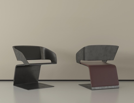 现代休闲椅  单椅 金属椅su模型