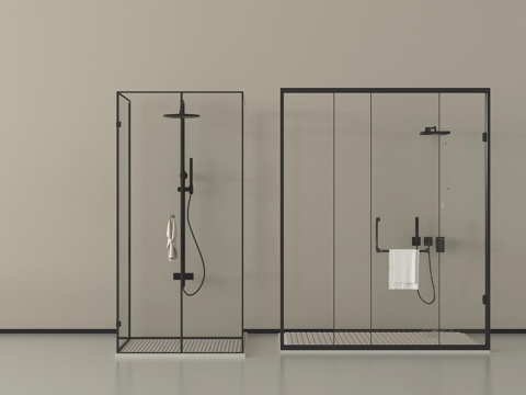 现代淋浴房  淋浴间 花洒  卫浴用品su模型