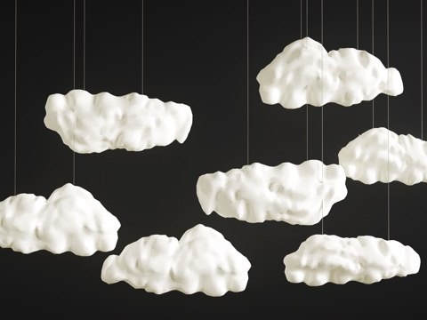 现代云朵吊灯 白云装饰吊灯 艺术吊灯su模型