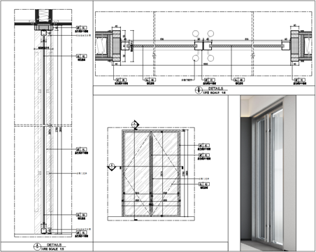 金属玻璃双开门、玻璃双开大门、不锈钢门框玻璃门cad施工图