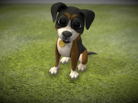 动画小狗跳跃无缝循环su模型