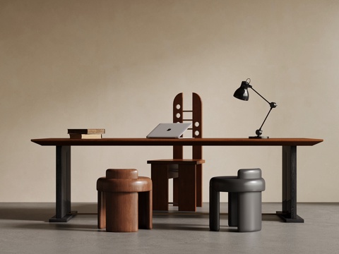 中古风书桌su模型