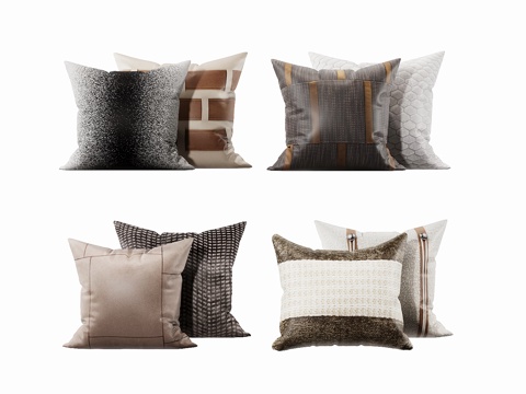  现代抱枕3d模型 