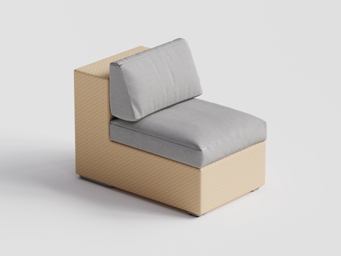 DEDON - 现代户外沙发 单人沙发 藤编无扶手单人沙发su模型