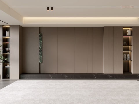 意式客厅 现代客厅 沙发背景墙 沙发背景 客厅背景su模型